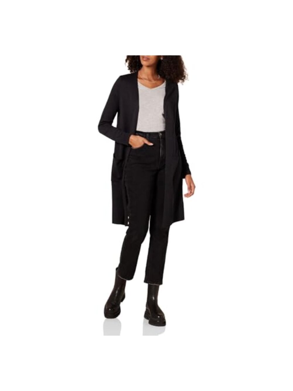 Lightweight Cotton Blend Cardigan Open Front Long Sleeve